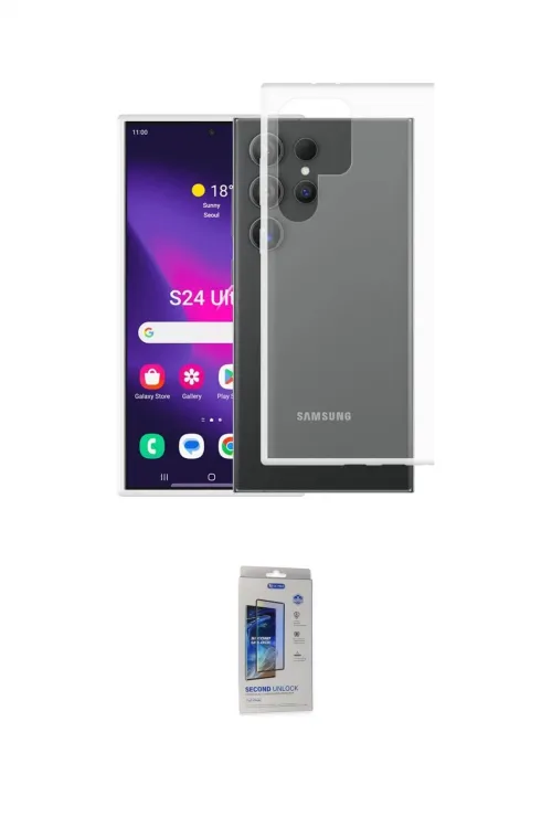 ieg™ Galaxy S24 Ultra Kılıf Zirve Doku - Siyah Durable Full Glue Curved Cam