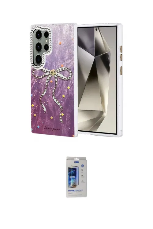 ieg™ Galaxy S24 Ultra Kılıf Zirve Modern Prime - Siyah Durable Full Glue Curved Cam