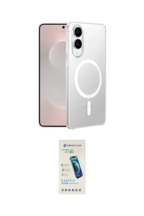 ieg™ Galaxy S25 Edge Kılıf Kutup Minimal - Şeffaf Pasifik Cam Ekran Koruyucu