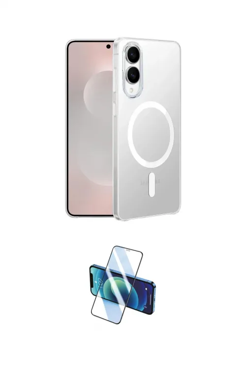 ieg™ Galaxy S25 Edge Kılıf Kutup Minimal - Siyah 3D Antistatik Cam Ekran Koruyucu