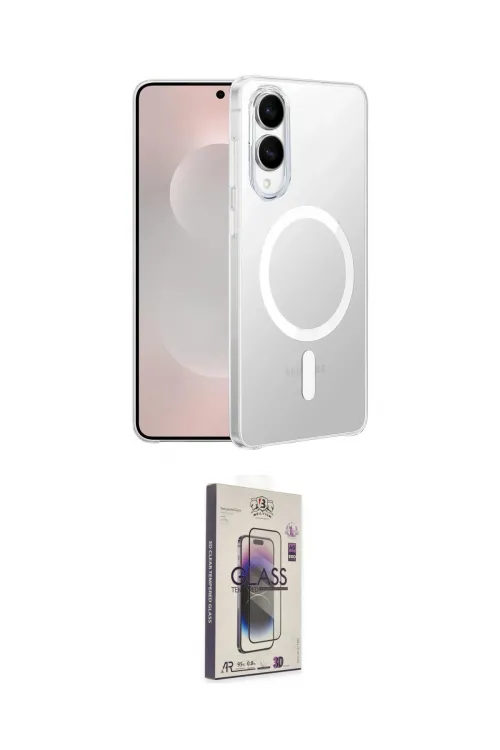ieg™ Galaxy S25 Edge Kılıf Kutup Minimal - Siyah Bilvis 3D Cam Ekran Koruyucu