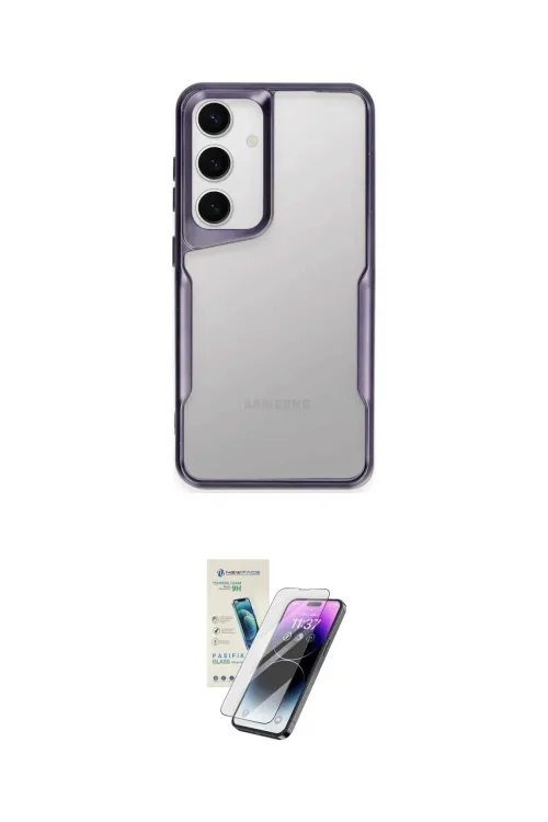 ieg™ Galaxy S25 Kılıf Akış Çizgi Koleksiyonu - Şeffaf Pasifik Cam Ekran Koruyucu
