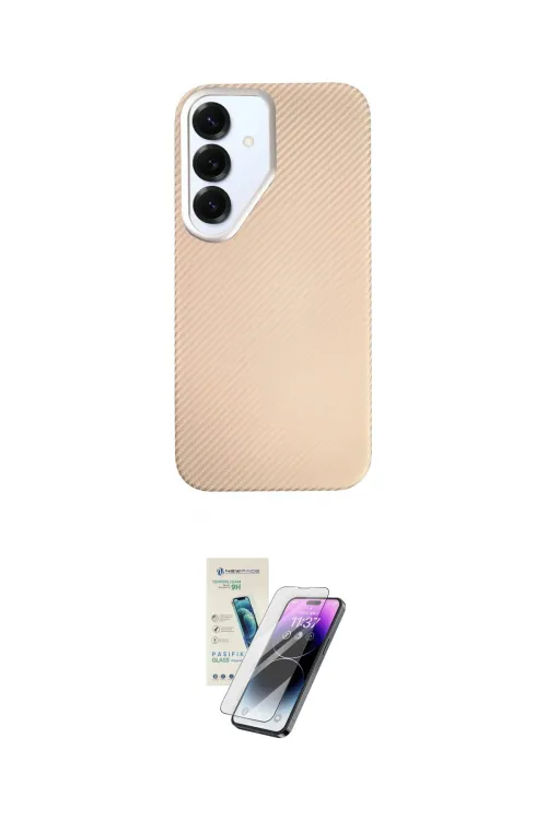 ieg™ Galaxy S25 Kılıf Eksen Prime - Şeffaf Pasifik Cam Ekran Koruyucu