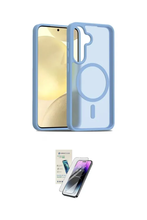 ieg™ Galaxy S25 Kılıf Siluet Minimal Prime - Şeffaf Pasifik Cam Ekran Koruyucu