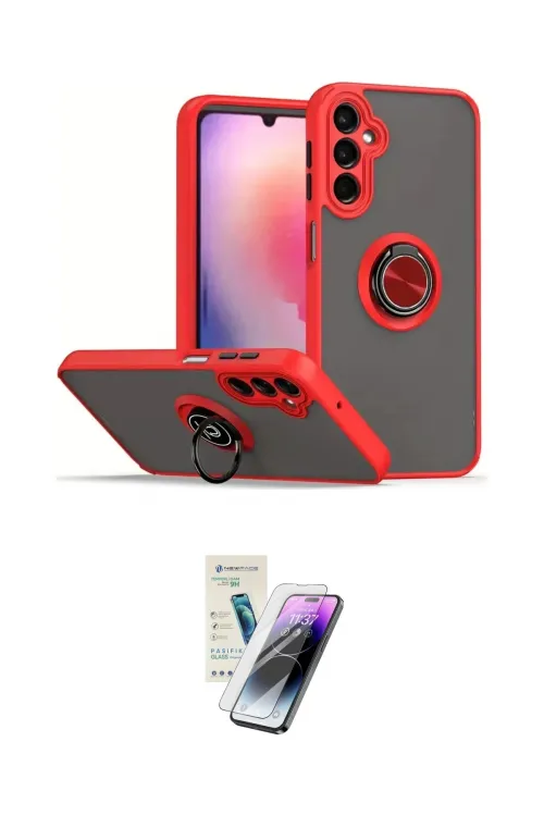 ieg™ Galaxy S25 Kılıf Yörünge Çizgi - Şeffaf Pasifik Cam Ekran Koruyucu