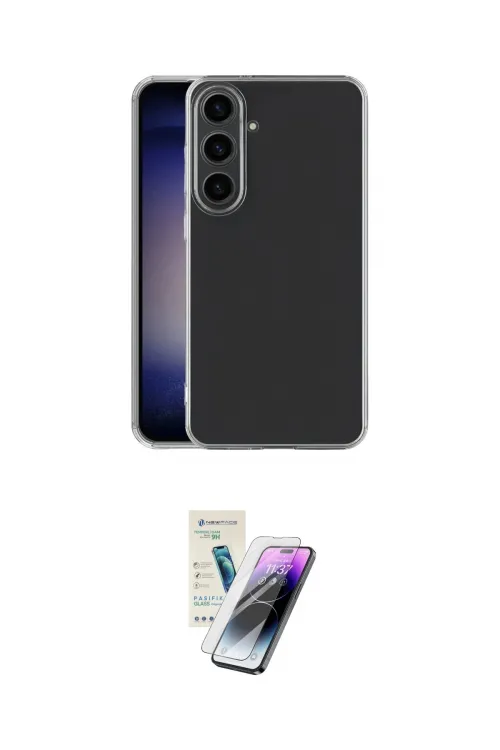 ieg™ Galaxy S25 Kılıf Zirve Doku - Şeffaf Pasifik Cam Ekran Koruyucu