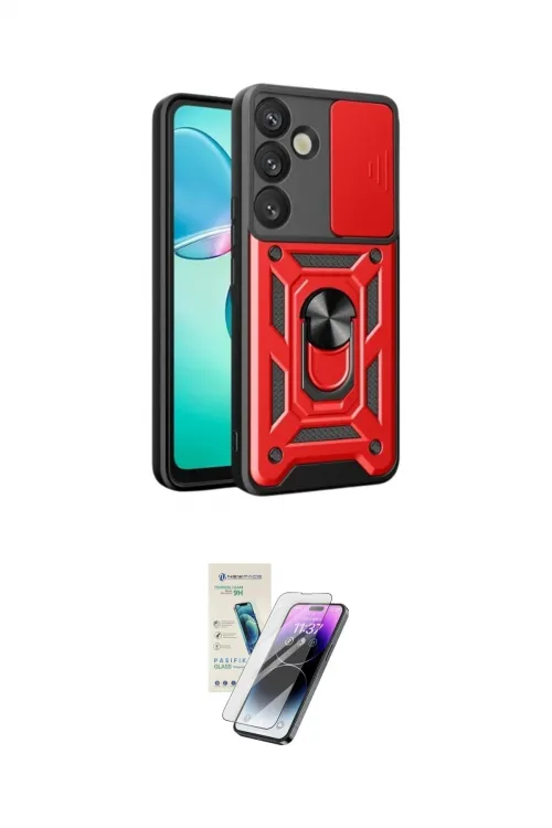 ieg™ Galaxy S25 Plus Kılıf Ahenk Klasik - Şeffaf Pasifik Cam Ekran Koruyucu