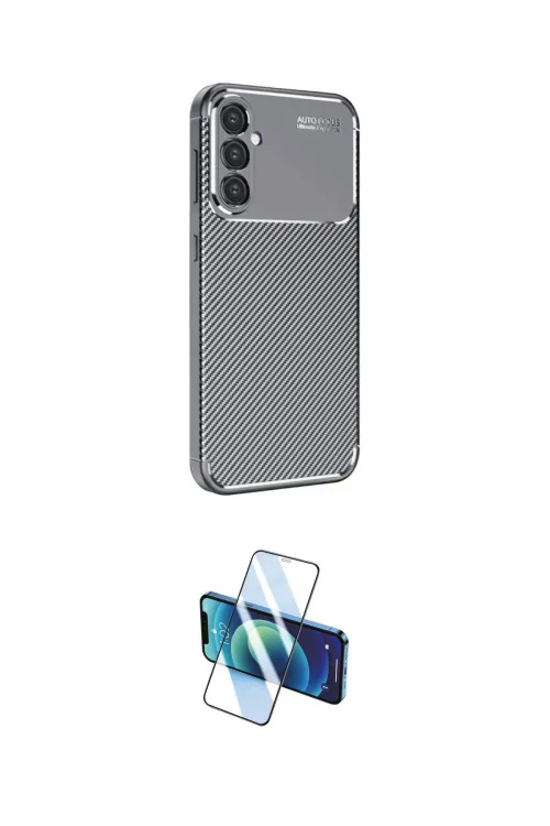 ieg™ Galaxy S25 Plus Kılıf Eksen Form Prime - Siyah 3D Antistatik Cam Ekran Koruyucu