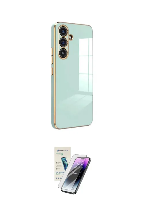 ieg™ Galaxy S25 Plus Kılıf Yankı Serisi - Şeffaf Pasifik Cam Ekran Koruyucu