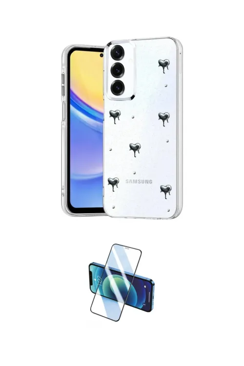 ieg™ Galaxy S25 Plus Kılıf Yörünge Form - Siyah 3D Antistatik Cam Ekran Koruyucu