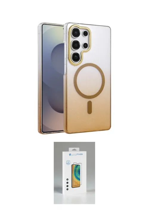 ieg™ Galaxy S25 Ultra Kılıf Ahenk Doku Özel Seri - Şeffaf Polymer Nano Ekran Koruyucu