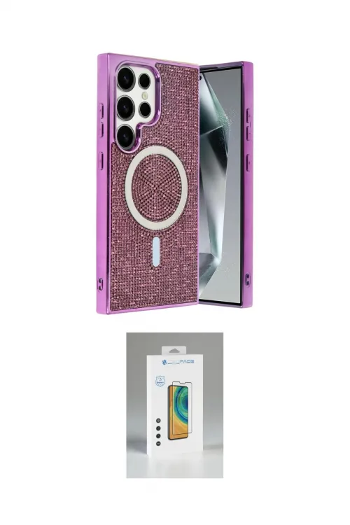 ieg™ Galaxy S25 Ultra Kılıf Eksen Çizgi - Şeffaf Polymer Nano Ekran Koruyucu