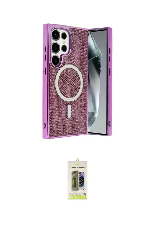 ieg™ Galaxy S25 Ultra Kılıf Eksen Çizgi - Siyah Joko Magic 5D Hayalet Cam