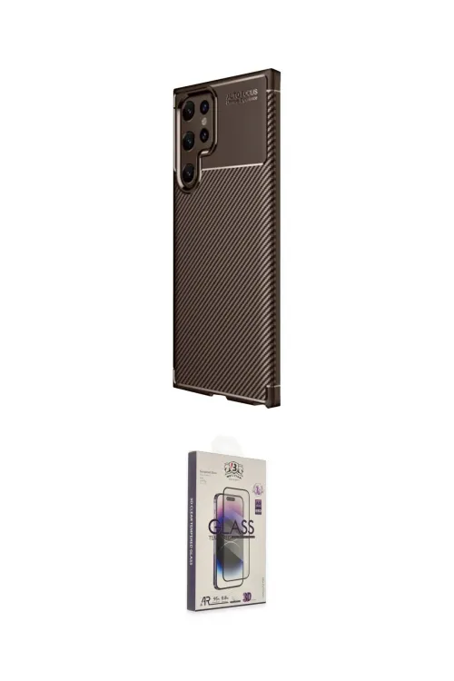 ieg™ Galaxy S25 Ultra Kılıf Eksen Form Prime - Siyah Bilvis 3D Cam Ekran Koruyucu
