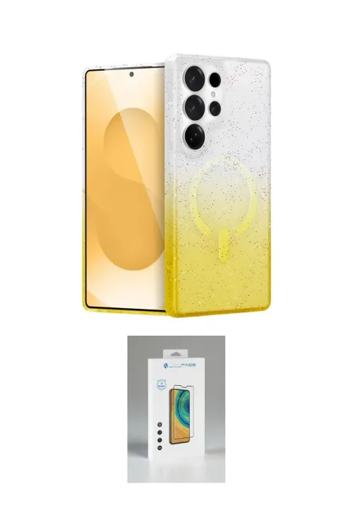 ieg™ Galaxy S25 Ultra Kılıf Eksen Minimal Özel Seri - Şeffaf Polymer Nano Ekran Koruyucu