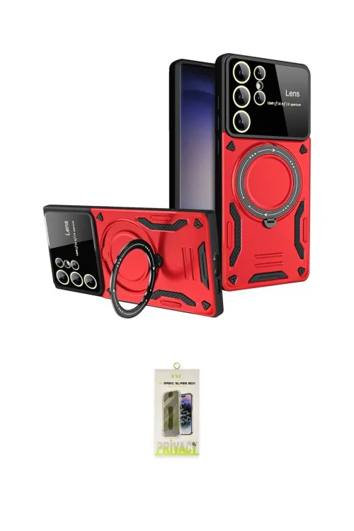 ieg™ Galaxy S25 Ultra Kılıf Kıvılcım Modern Serisi - Siyah Joko Magic 5D Hayalet Cam