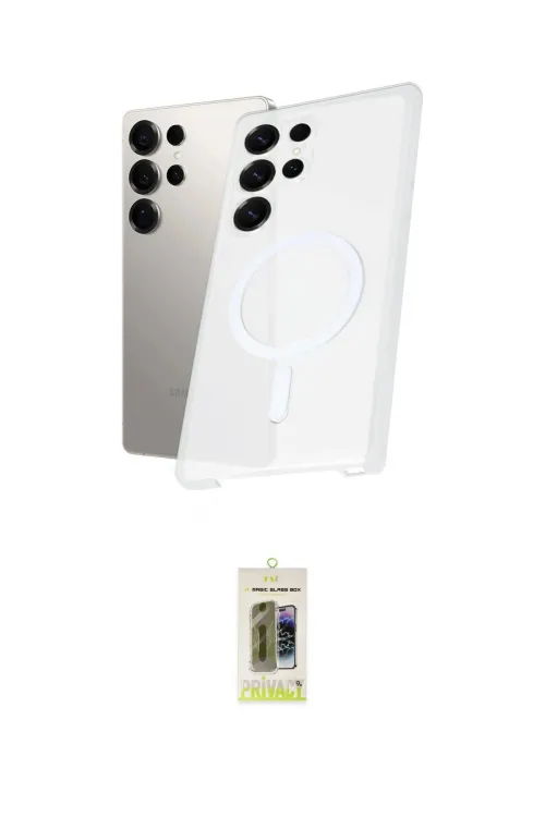 ieg™ Galaxy S25 Ultra Kılıf Kutup Minimal - Siyah Joko Magic 5D Hayalet Cam