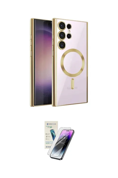 ieg™ Galaxy S25 Ultra Kılıf Nova Işık Özel Seri - Şeffaf Pasifik Cam Ekran Koruyucu