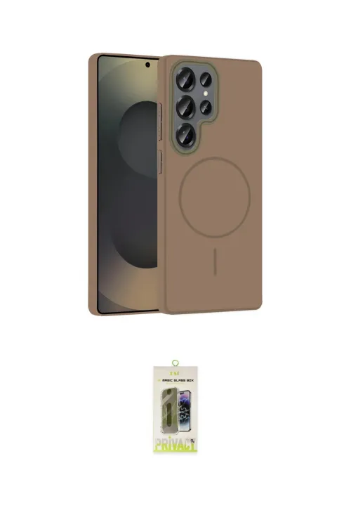 ieg™ Galaxy S25 Ultra Kılıf Siluet Doku Özel Seri - Siyah Joko Magic 5D Hayalet Cam