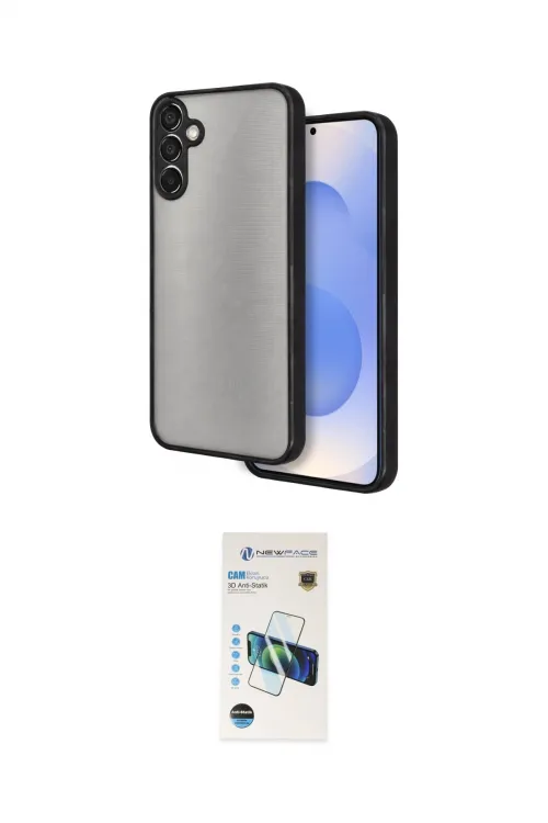 ieg™ Galaxy S26 Plus Kılıf Ahenk Çizgi Serisi - Siyah 3D Antistatik Cam Ekran Koruyucu