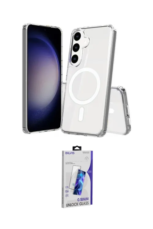 ieg™ Galaxy S26 Plus Kılıf Ahenk Yansıma Prime - Siyah Bilvis 3D Cam Ekran Koruyucu