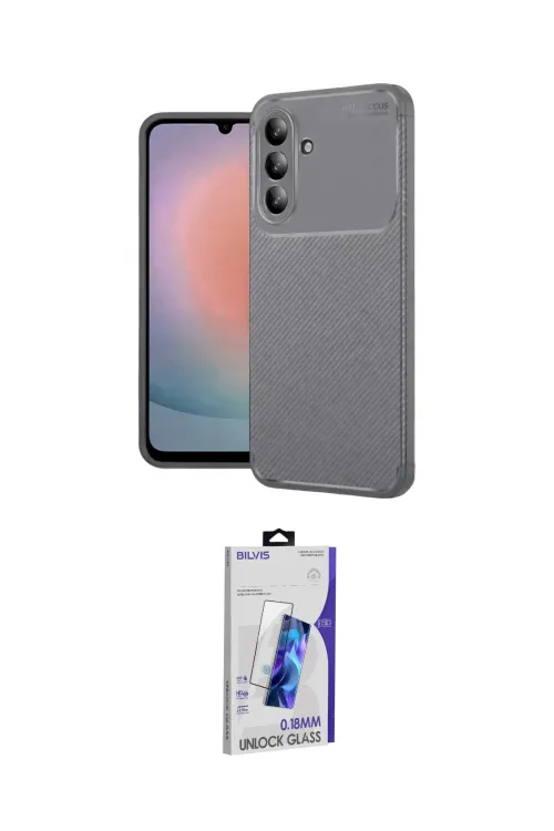 ieg™ Galaxy S26 Plus Kılıf Eksen Form Prime - Siyah Bilvis 3D Cam Ekran Koruyucu