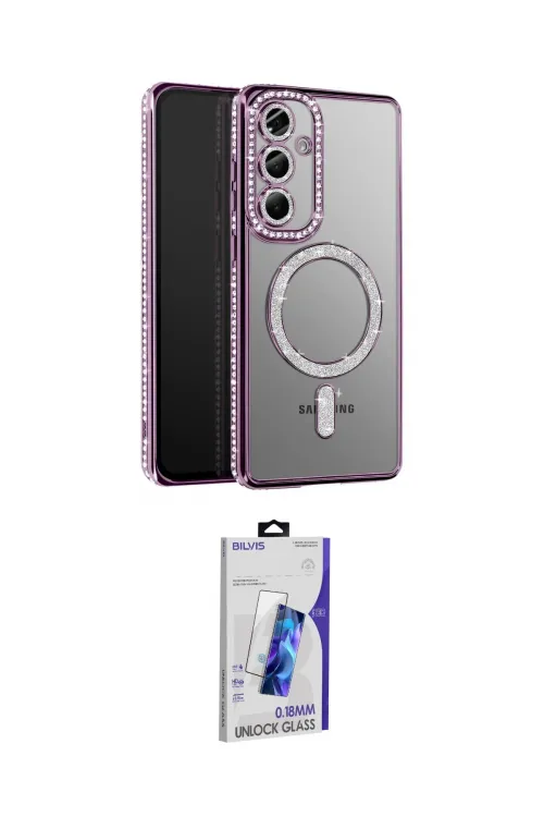 ieg™ Galaxy S26 Plus Kılıf Siluet Işık Serisi - Siyah Bilvis 3D Cam Ekran Koruyucu