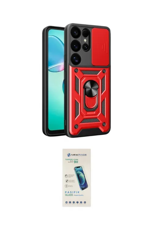 ieg™ Galaxy S26 Ultra Kılıf Ahenk Klasik - Şeffaf Pasifik Cam Ekran Koruyucu