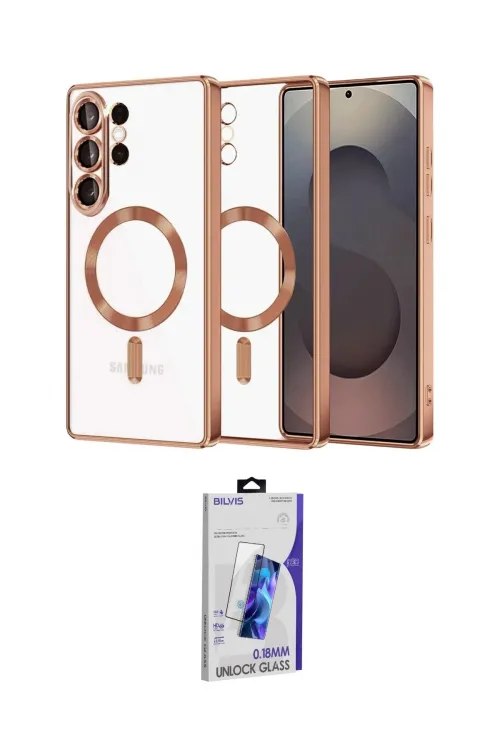 ieg™ Galaxy S26 Ultra Kılıf Nova Işık Özel Seri - Siyah Bilvis 3D Cam Ekran Koruyucu