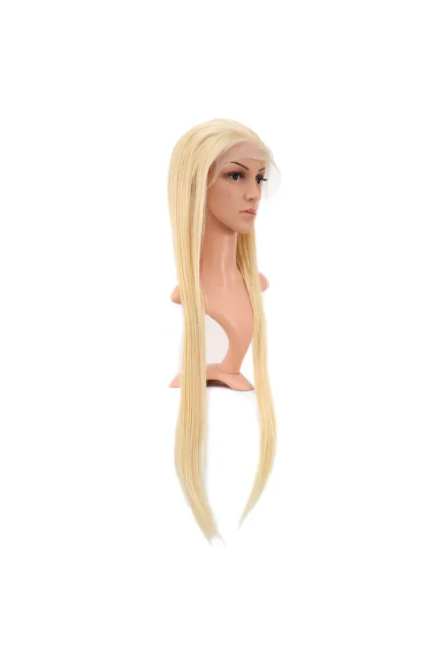 Gerçek Front Lace Düz Platin Tül Peruk - 85-90cm
