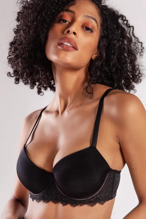 ieg™ Golshan Garland Big size Plunge Bra, Black Konforlu ve Şık Sütyen
