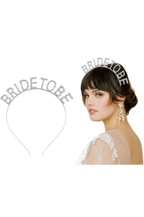 Gümüş Kaplama Kristal Taşlı Bride To Be Gelin Tacı