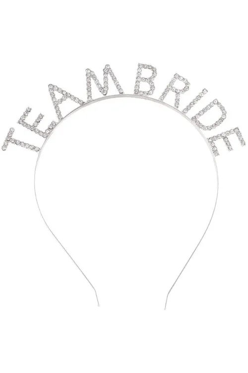 Gümüş Kaplama Kristal Taşlı Team Bride Taç