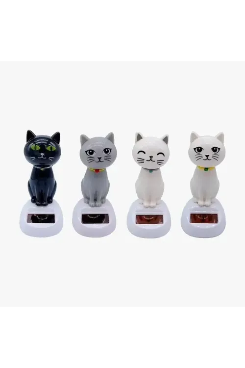Güneş Enerjili Solar Sallanan Kedi Figürü