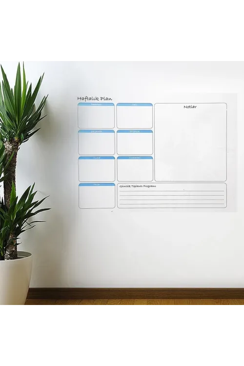 Haftalık Planlayıcı Manyetik Duvar Stickerı Takvim 56 cm x 70 cm