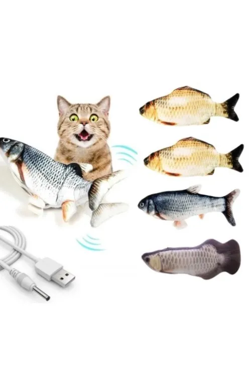 Hareketli Balık Kedi Oyuncağı Şarjlı