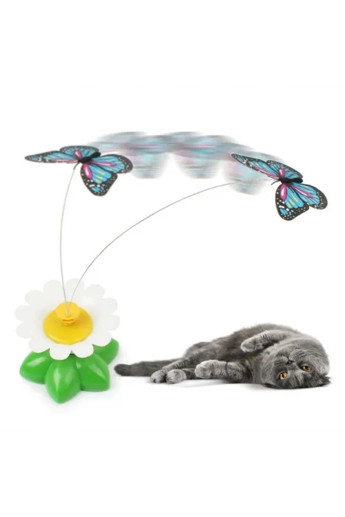 ieg™  Hareketli Dönen Kelebek - Kedi Oyuncağı ( Pille Çalışır)