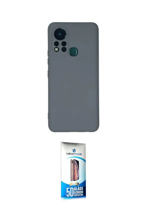 ieg™ Hot 11s Kılıf Ahenk Serisi - Siyah 5D Eko Cam Ekran Koruyucu
