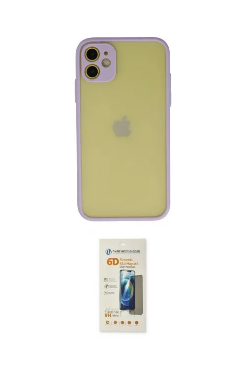ieg™ iPhone 11 Kılıf Ahenk Çizgi Serisi - Siyah 6D Mat Seramik Hayalet Nano Ekran Koruyucu