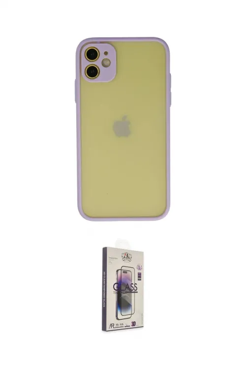 ieg™ iPhone 11 Kılıf Ahenk Çizgi Serisi - Siyah Bilvis 3D Cam Ekran Koruyucu