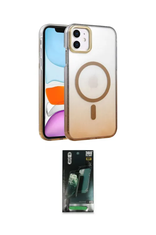 ieg™ iPhone 11 Kılıf Ahenk Doku Özel Seri - Şeffaf 360 Full Body Arka Koruyucu