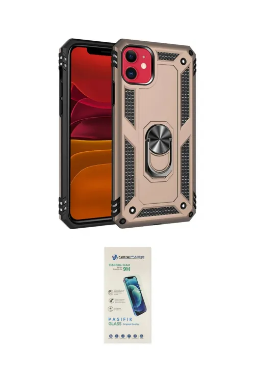 ieg™ iPhone 11 Kılıf Ahenk Klasik Koleksiyonu - Şeffaf Pasifik Cam Ekran Koruyucu