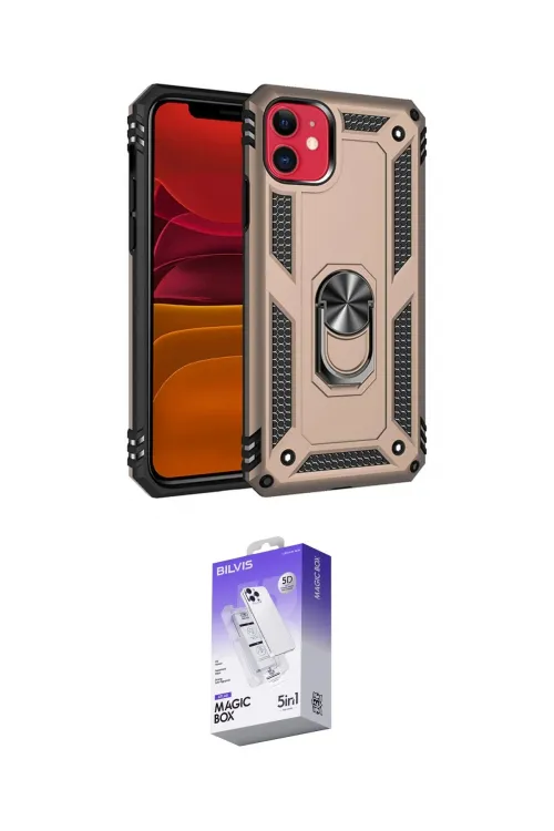 ieg™ iPhone 11 Kılıf Ahenk Klasik Koleksiyonu - Siyah Bilvis 5in1 3D Magic Cam Ekran Koruyucu