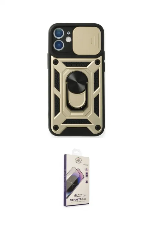 ieg™ iPhone 11 Kılıf Ahenk Klasik - Siyah Bilvis 3D Mat Cam Ekran Koruyucu