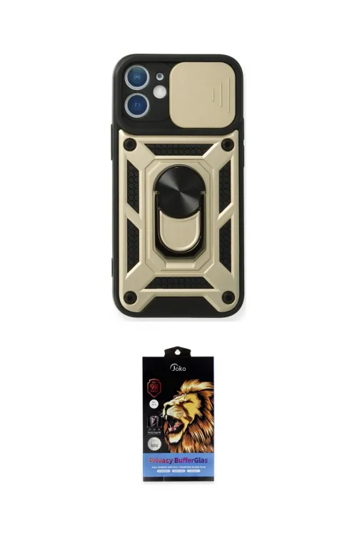 ieg™ iPhone 11 Kılıf Ahenk Klasik - Siyah Buffer Hayalet Cam Ekran Koruyucu