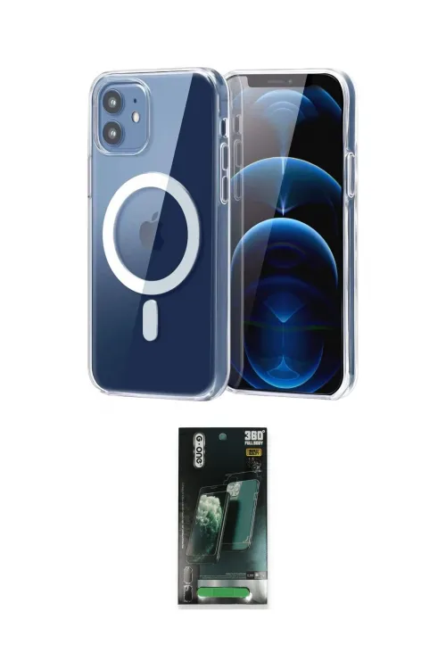 ieg™ iPhone 11 Kılıf Ahenk Minimal Serisi - Şeffaf 360 Full Body Arka Koruyucu