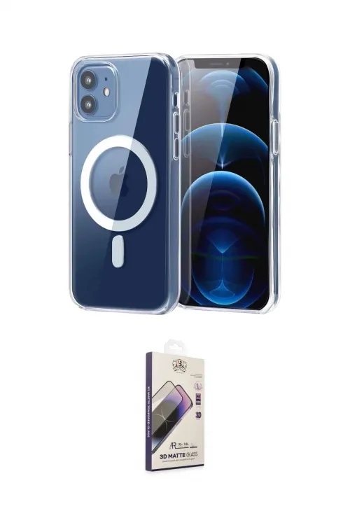 ieg™ iPhone 11 Kılıf Ahenk Minimal Serisi - Siyah Bilvis 3D Mat Cam Ekran Koruyucu