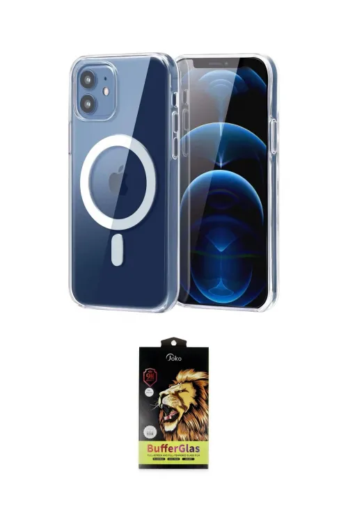 ieg™ iPhone 11 Kılıf Ahenk Minimal Serisi - Siyah Buffer Cam Ekran Koruyucu