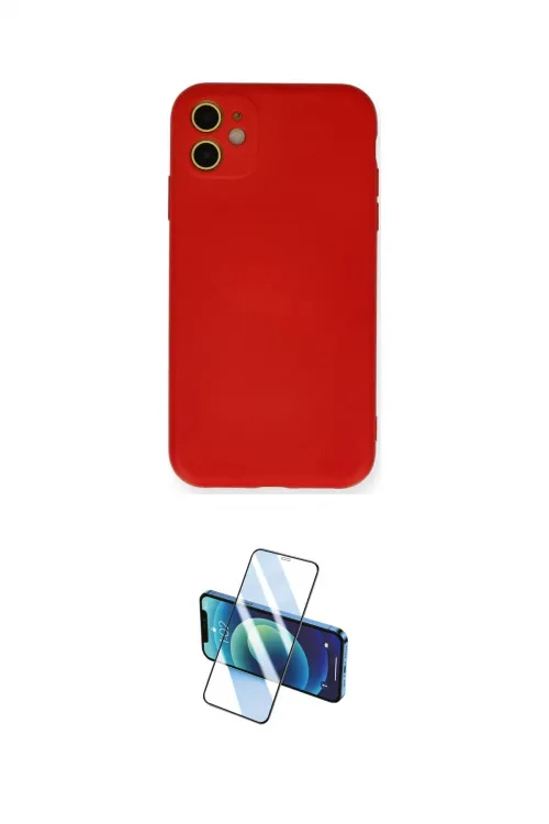ieg™ iPhone 11 Kılıf Ahenk Serisi - Siyah 3D Antistatik Cam Ekran Koruyucu