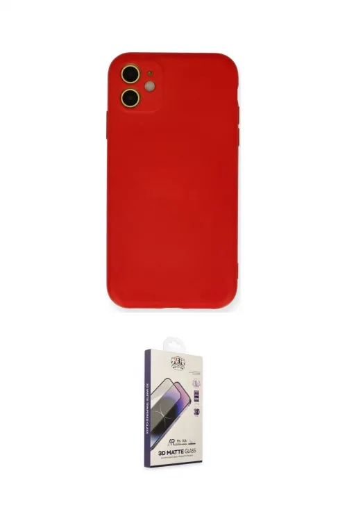 ieg™ iPhone 11 Kılıf Ahenk Serisi - Siyah Bilvis 3D Mat Cam Ekran Koruyucu